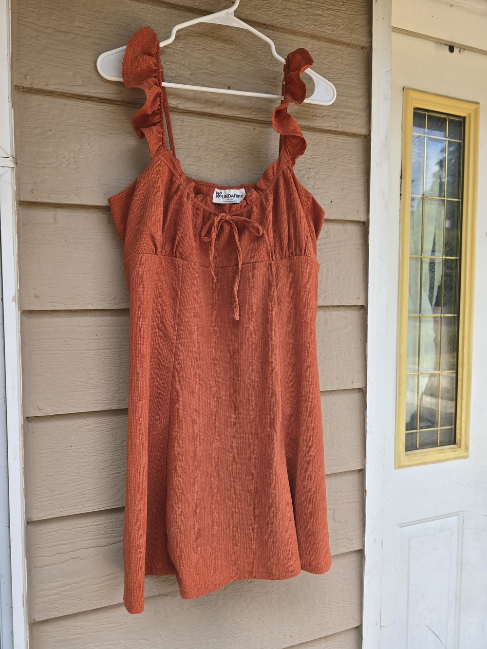No Boundaries Rust Orange Ruffle Strap Sundress - XXL (20)